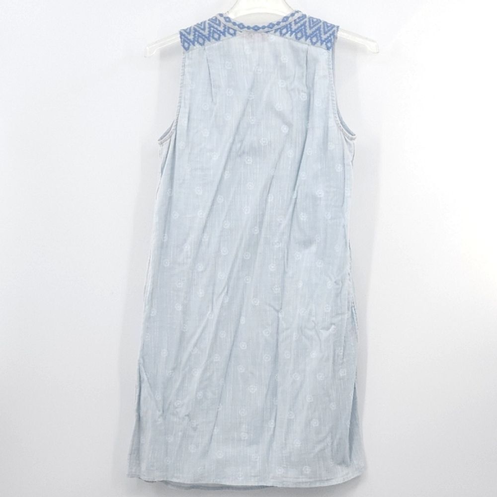 Joules Oriella Dress Size 2 Blue Embroidered Dotted Tassel Boho Beachy - Picture 2 of 8